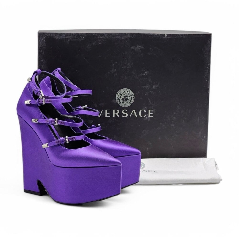 Versace Purple Platform Heels
